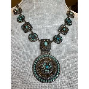 Turquoise Medallion Necklace